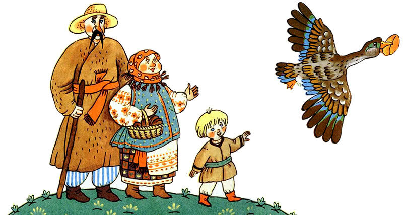 Ивасик телесик читать
Жили себе муж с женой, и был у них сыночек единственный Ивасик. Как подрос немножко Ивасик, стал просить отца:
— Сделайте мне, батько, лодочку да веслышко, буду я ловить рыбку и вас на старости лет кормить.— Куда тебе, сынок, мал ты еще,- говорит отец.
А он свое: сделайте, да сделайте. Вот смастерил ему отец лодочку и веслышко, и стал Ивасик рыбачить. Поплывет далеко-дальнешенько речкой, а мать тем временем ему есть наварит, в два горшочка нальет, возьмет еще и рубашечку белую для Ивасика, пойдет к берегу, станет и кличет:
Ивасику, Ивасику,
Приплынь — приплынь
Ко бережку:
Дам я тебе и есть, и пить,
И хорошо походить.
А Ивасик услышит:
— Да ведь это моей матушки голосок. Плыви, плыви, лодочка, к бережку.
Приплывет, пообедает, рубашечку белую возьмет, поблагодарит, отдаст матери наловленную рыбку и снова на речку.Углядела Ивасика ведьма да и говорит себе:
— А неплохо было б Ивасикового мясца отведать. Ну-ка заманю я его.
Стала она обеденной порой на бережке, зовет:
Ивасику, Ивасику,
Приплынь-приплынь
Ко бережку:
Дам я тебе и есть, и пить,
И хорошо походить.
Послушал-послушал Ивасик:
— Нет, не моей матушки это голосок: у моей матушки голосок, как из шелка, а это такой, как у волка. Плыви, плыви, лодочка, подальше!
Смекнула ведьма, что так не заманит, побежала к кузнецу:
— Кузнец, скуй ты мне такой голосок, как у Ивасиковой матери.
Кузнец сковал ей тоненький голосок, пошла она на речку и уже новым голоском кличет Ивасика:
Ивасику, Ивасику,
Приплынь-приплынь
Ко бережку:
Дам тебе и есть, и пить,
И хорошо походить.— Вот это моей матушки голосок. Плыви, плыви, лодочка, к бережку.
Только Ивасик на бережок, а ведьма его — цап! — да и потащила в свою хату. Принесла да и говорит дочке:
— Вот тебе, Аленка, мальчонка, зажарь мне его на обед.
— Хорошо, мама,- отвечает Аленка.- Я уже печь истопила.
— Тогда я за солью пойду,- говорит ведьма,- пока вернусь, чтобы жаркое было готово.Пошла ведьма за солью, а Аленка взяла лопату и говорит Ивасику:
— Садись, хлопец, на лопату.
— Да я не умею!
— Садись же, садись!
А Ивасик то руку положит, то голову, а все не садится, будто не умеет, а потом Аленке:
— Ты покажи мне, как сесть, я и сяду.
— Да вот же как, гляди!
Уселась Аленка на лопату, а Ивасик ее — хлоп! — в печь, заслонкой закрыл, там она и изжарилась.
Выбежал Ивасик из хаты, вдруг слышит — ведьма идет.
Он стремглав на явор влез, спрятался и сидит.
Вошла ведьма в хату, видит — нет Аленки.
— Ну, проклятая девка! Только я из хаты, а она уже и умчалась. Вот я задам тебе! Что ж, сама пообедаю. Вытянула из печи жаркое, наелась, пошла улеглась под явором и ну качаться:
— Покатаюсь, поваляюсь, Ивасикового мясца наевшись.
А Ивасик не вытерпел да с явора ей:
— Покатайся, поваляйся, Аленкиного мясца наевшись!
— А, как ты тут, такой-сякой разбойник! Погоди же, все равно съем я тебя!И принялась ведьма явор грызть; грызет и зубами щелкает. Видит Ивасик, плохи дела, а тут глядь — гуси летят. Он им:
Гуси, гуси, лебедушки! 
Возьмите меня на крылышки, 
Понесите меня к батюшке, 
А у батюшки и есть, и пить, 
И хорошо походить.
А они говорят:
— Нам некогда, пусть тебя задние возьмут.
И полетели. А ведьма все грызет, аж трясется явор.
Подлетели задние гуси, Ивасик к ним:
Гуси, гуси, лебедушки! 
Возьмете меня на крылышки, 
Понесите меня к батюшке, 
А у батюшки и есть, и пить, 
И хорошо походить.— Пусть тебя последняя возьмет! — сказали да и полетели.
А ведьма уже так явор подгрызла, что он наклонился, вот-вот упадет.
А тут летит гусочка; одно крылышко у нее перебито, от стаи она отбилась да так сама позади и летит. Ивасик заплакал и к ней:
Ой гусочка-лебедушка, 
Возьми меня на крылышко 
Да понеси к батюшке, 
А у батюшки и есть, и пить, 
И хорошо походить.
Пожалела гусочка Ивасика:
— Ладно уж, садись, может, как-нибудь и долетим.Сел на нее Ивасик, и полетели.
Ведьма как увидела, что Ивасик удрал-таки, рассвирепела да так надулась, что и лопнула.
А Ивасик с гусочкой полетели-полетели да под батюшкиным оконцем и сели. Стал Ивасик под окошком и слушает, что там старики говорят. А там мать пирожки из печи по два вынимает, кладет их на окошко да приговаривает:
— Это тебе, дедушка, а это мне. Ивасик из-за окна и отзывается:
— А Ивасику и нету!
— Ой, старик,- говорит мать,- что-то мне будто голос Ивасика слышится!
— Да где там, старуха, нашего Ивасика уже и на свете нет.Утерла старая слезы и опять к пирожочкам:
— Это тебе, дедушка, а это мне. Ну а Ивасик снова:
— А Ивасику и нету.
— Да нет, старик,- говорит мать,- я хорошо слышу, это он.
Вышли старики за порог, глядь: Ивасик стоит под окошком. Поздоровались, обнялись на радостях и рады-радехоньки! Мать Ивасику и головку помыла, и рубашечку белую дала, и накормила, а гусочке самого лучшего зерна насыпала.
Так и стали они вместе жить. И до сих пор живут. Да хлеб жуют.