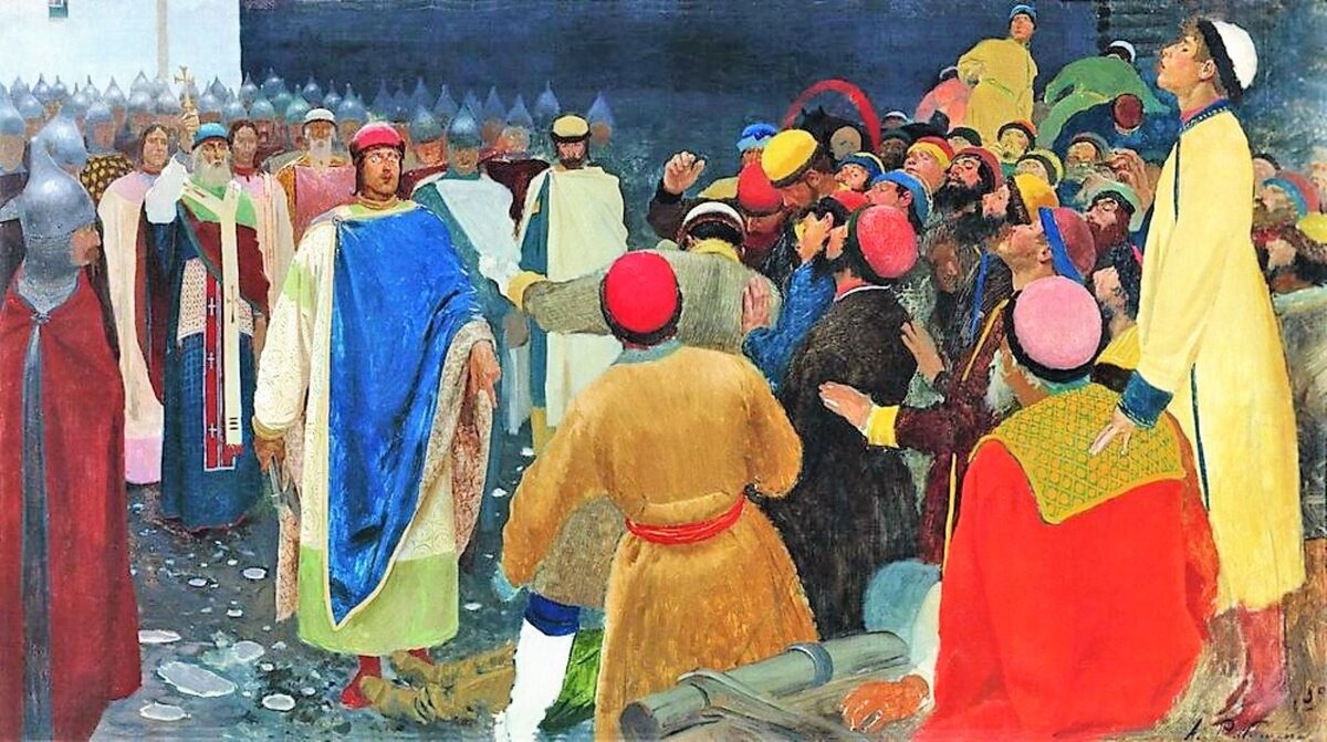 Кто изображен на картине рябушкина русские женщины 17 столетия в церкви