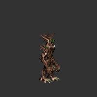 Дендроид взводит руки вверх, источая искрящиеся магические вспышки.