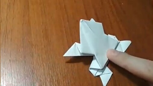 Лягушка прыгающая из бумаги | Оригами | Paper jumping frog | Детский канал УЛЫБНИСЬ!!! | Дзен