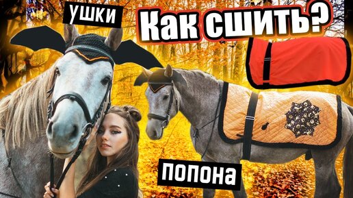 Конный DIY: КАК СШИТЬ комплект УШКИ И ВАЛЬТРАП-ПОПОНА на хэллоуин СВОИМИ РУКАМИ