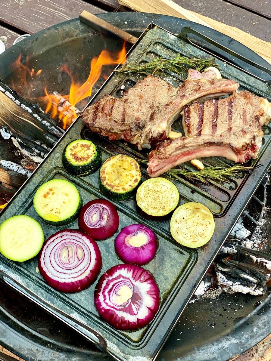 Овощи с мясом на кости с VasilevGrill
