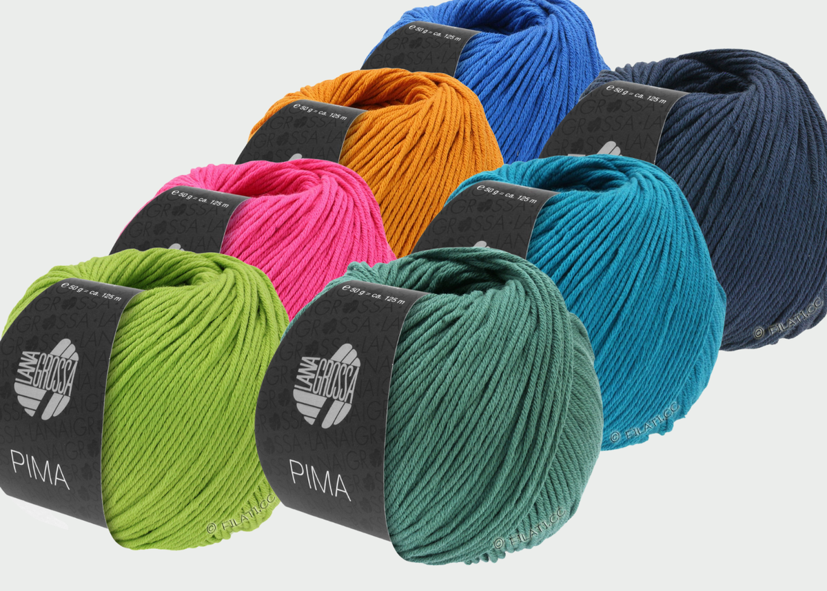Цветовая палитра пряжи Pima (часть №2). Ещё больше цветов представлено на нашем сайте klubok.shop