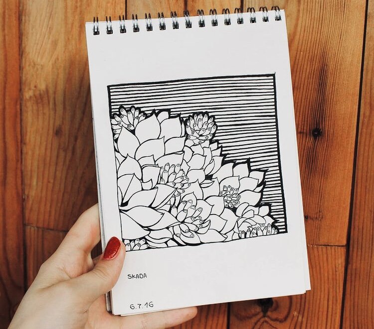 "Цветы", Ксения С. "Скада" (графика, июль 2016 г.)