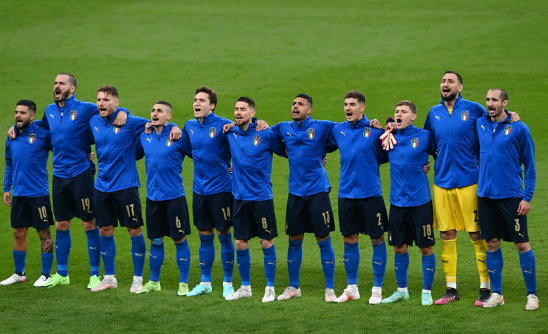 Сборная Италии перед одним из матчей на Евро-2020