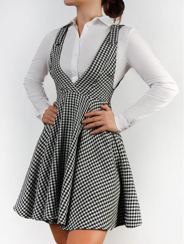 Твидовый сарафан с юбкой полусолнце.