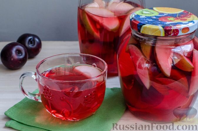 яблоки, сливы, сахар, вода