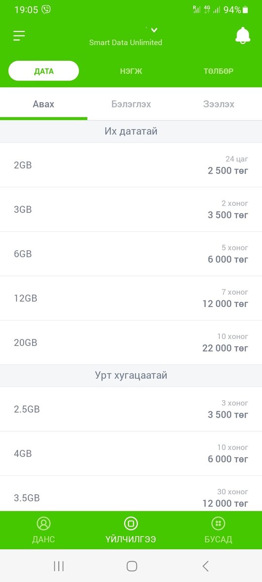 Тарифы Unitel:  приложения unitel.