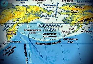 Карта Берингова моря.