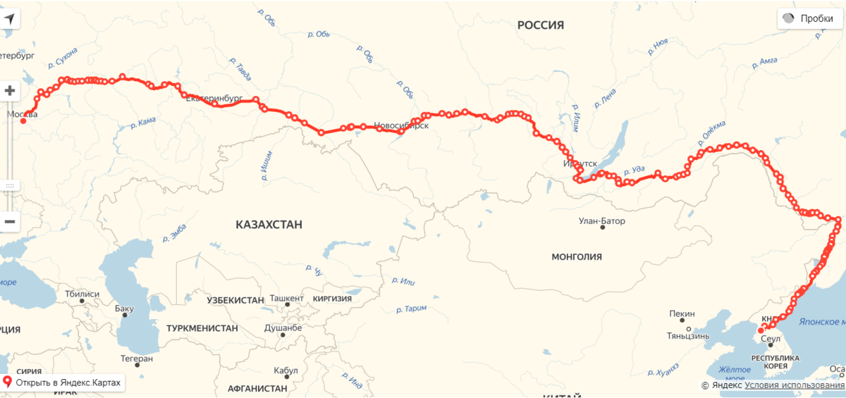 Маршрут поезда москва владивосток