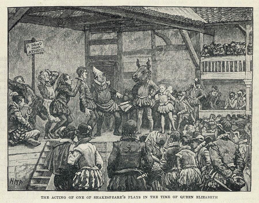 Уильям Хогарт "Театр Глобус У.Шекспира" старинная гравюра
