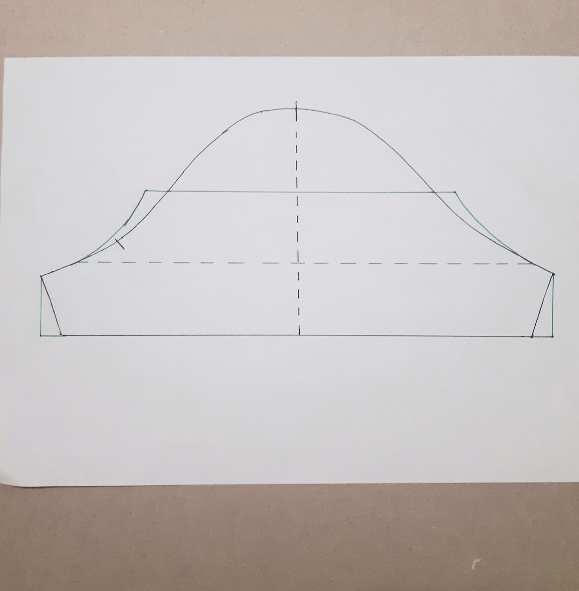 Первый этап моделирования рукава-банта