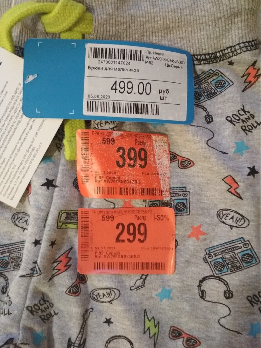 Ценники на брюках. Фото автора