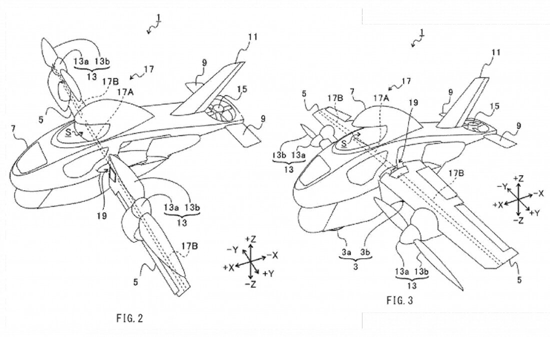 Эскиз летающего мотоцикла Subaru
