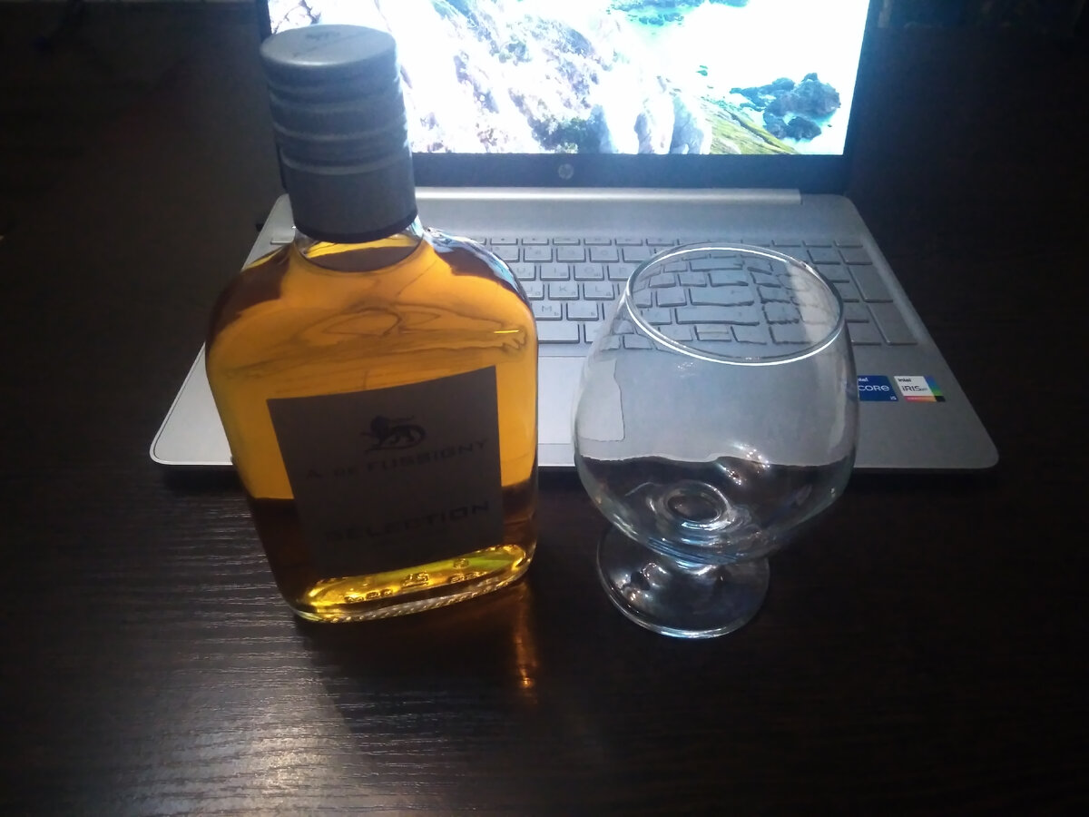 Скрасил коньяком А. DE FUSSIGNI  работу в онлайне. Личное фото.