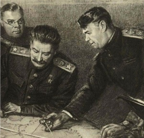 Иосиф Сталин и начальник Генерального штаба РККА Александр Василевский