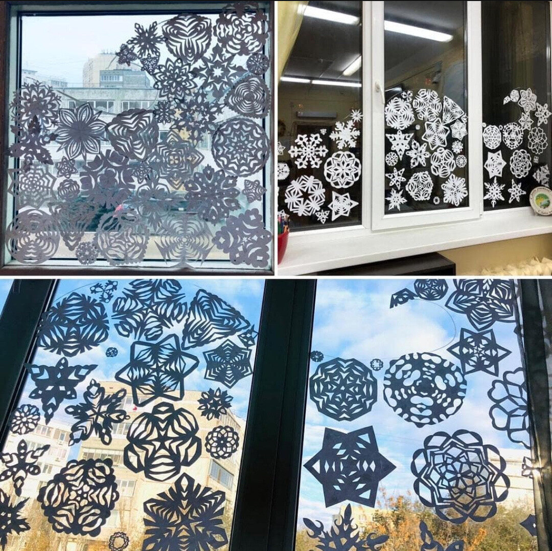 Новогодние узоры из снежинок