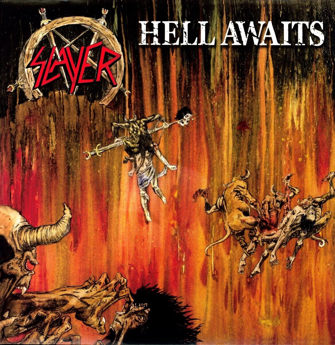 Обложка альбома Slayer "Hell Awaits"