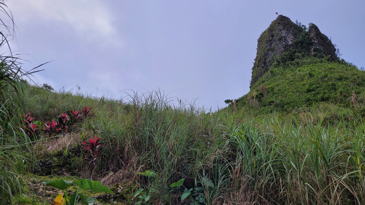 Поднимаемся к другой горе — вот туда, где виднеется флаг на самом верху