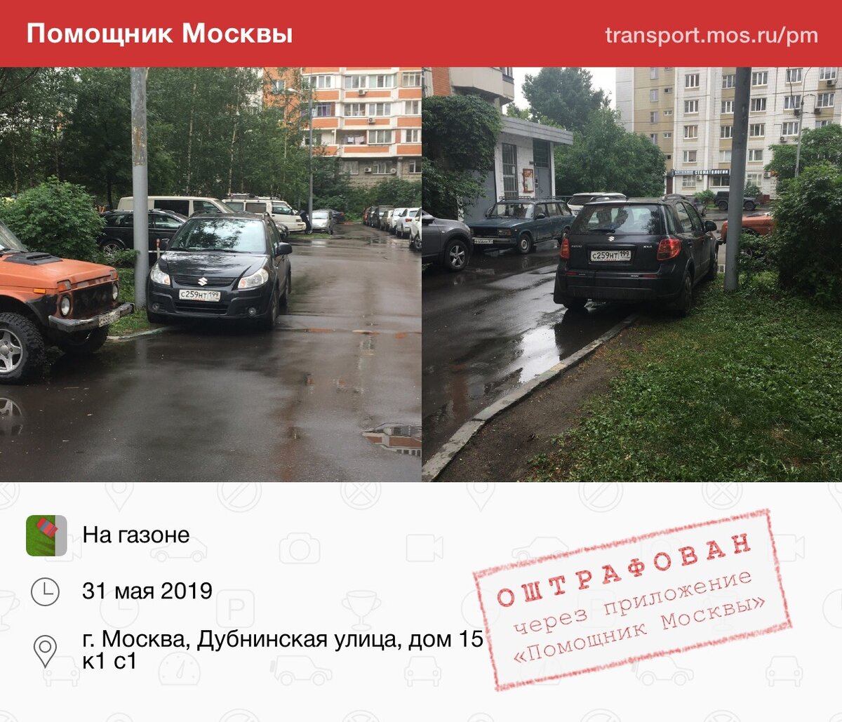Штраф за газон в Москве