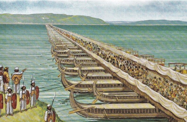 Понтонный мост Ксеркса. Художник: Peter Connolly