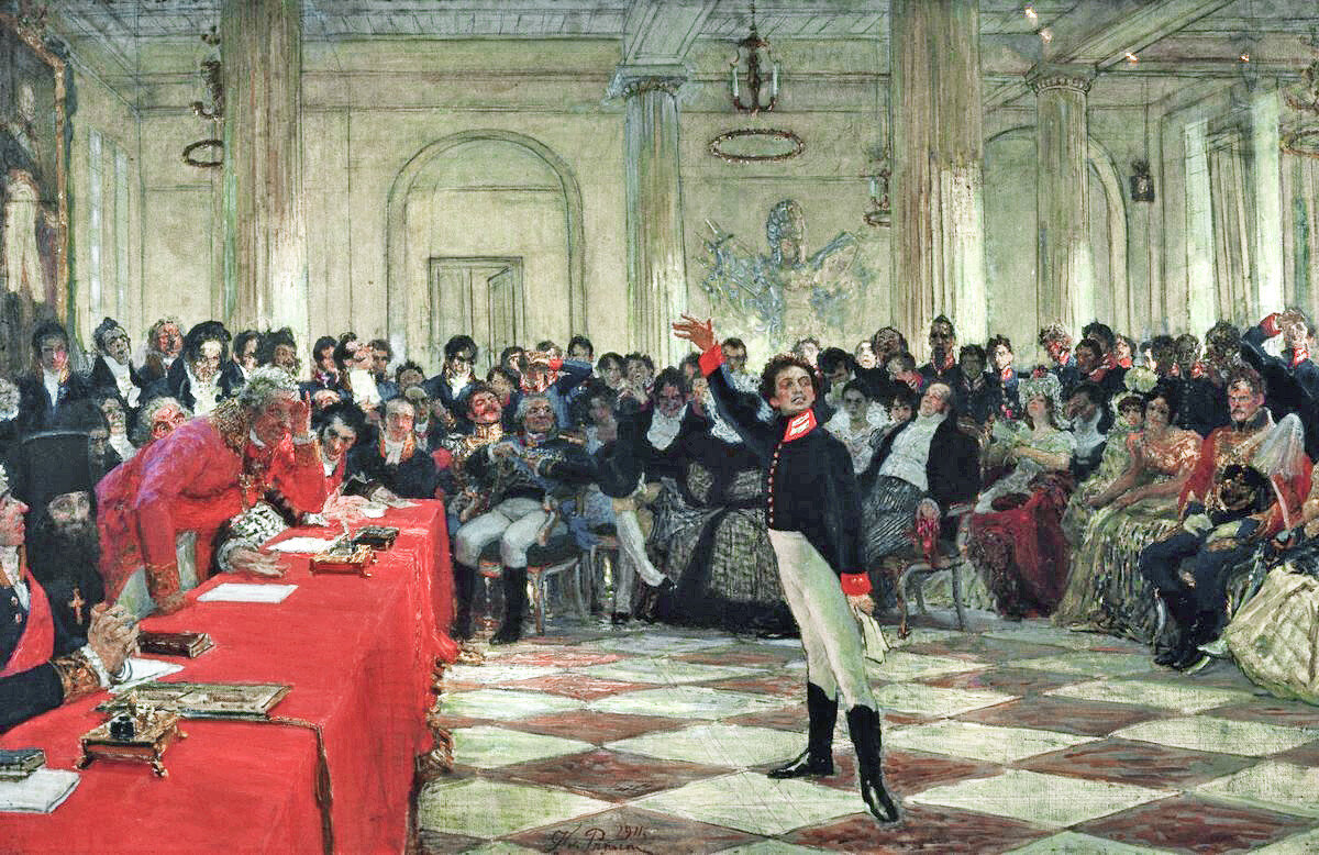 Илья Репин. Пушкин на экзамене в Царском Селе, 8 января 1815 года. (с) Илья Репин