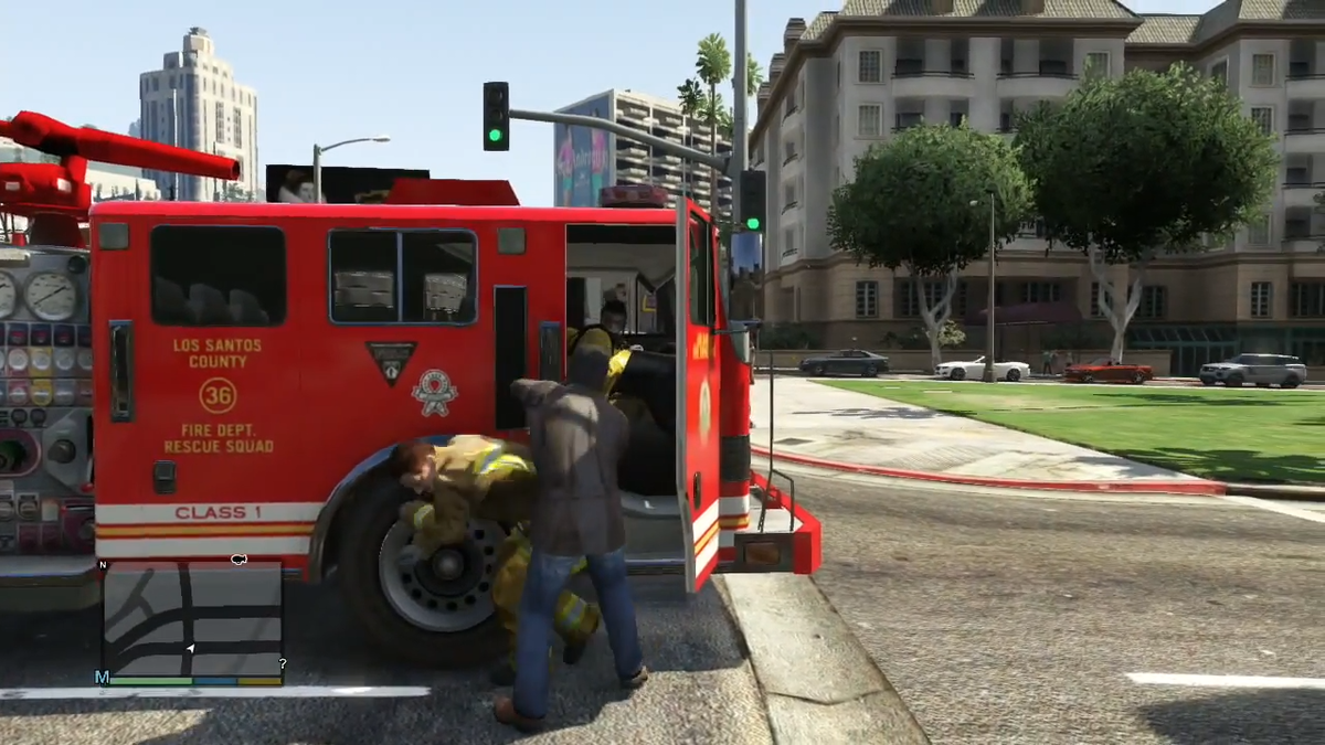 GTA San Andreas пожарная машина