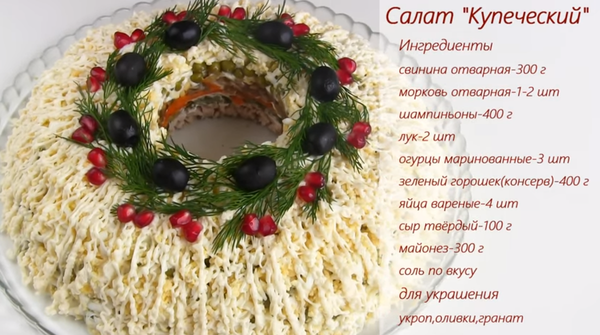 Бесплатные новые рецепты. Рецепты новогодних салатов с описанием. Рецепты новогодних салатов с картинками. Салат Купеческий праздничный. Салат на новый год " Купеческий.