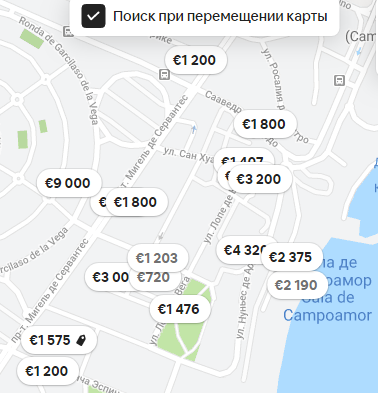 цена на airbnb в dehesa de campoamor (на май)