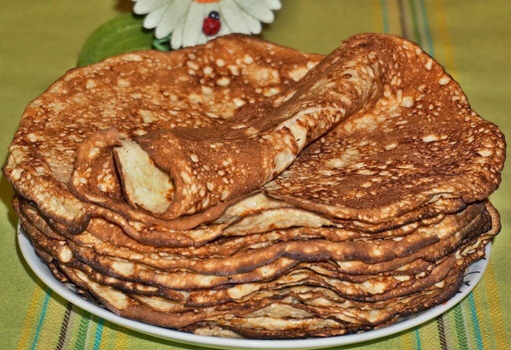 Блинчики из овсяной муки на молоке с яйцами