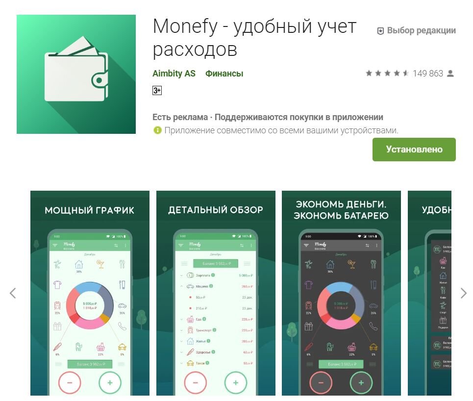 Приложение Monefy