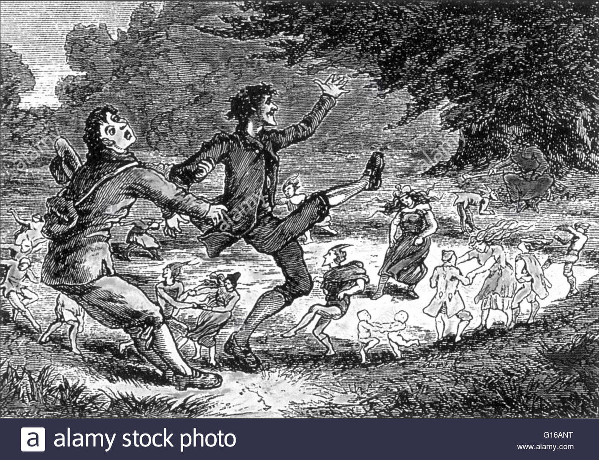 Так на старинной гравюре изображен ведьмин круг Fairy Circle