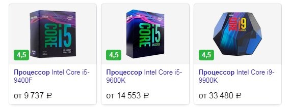 Цены на актуальные процессоры