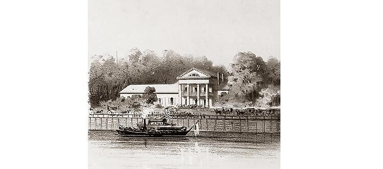 Такой предстает Королева дача на рисунке середины XIX века. Фото: «Русский художественный листок», 1852 г., № 18.