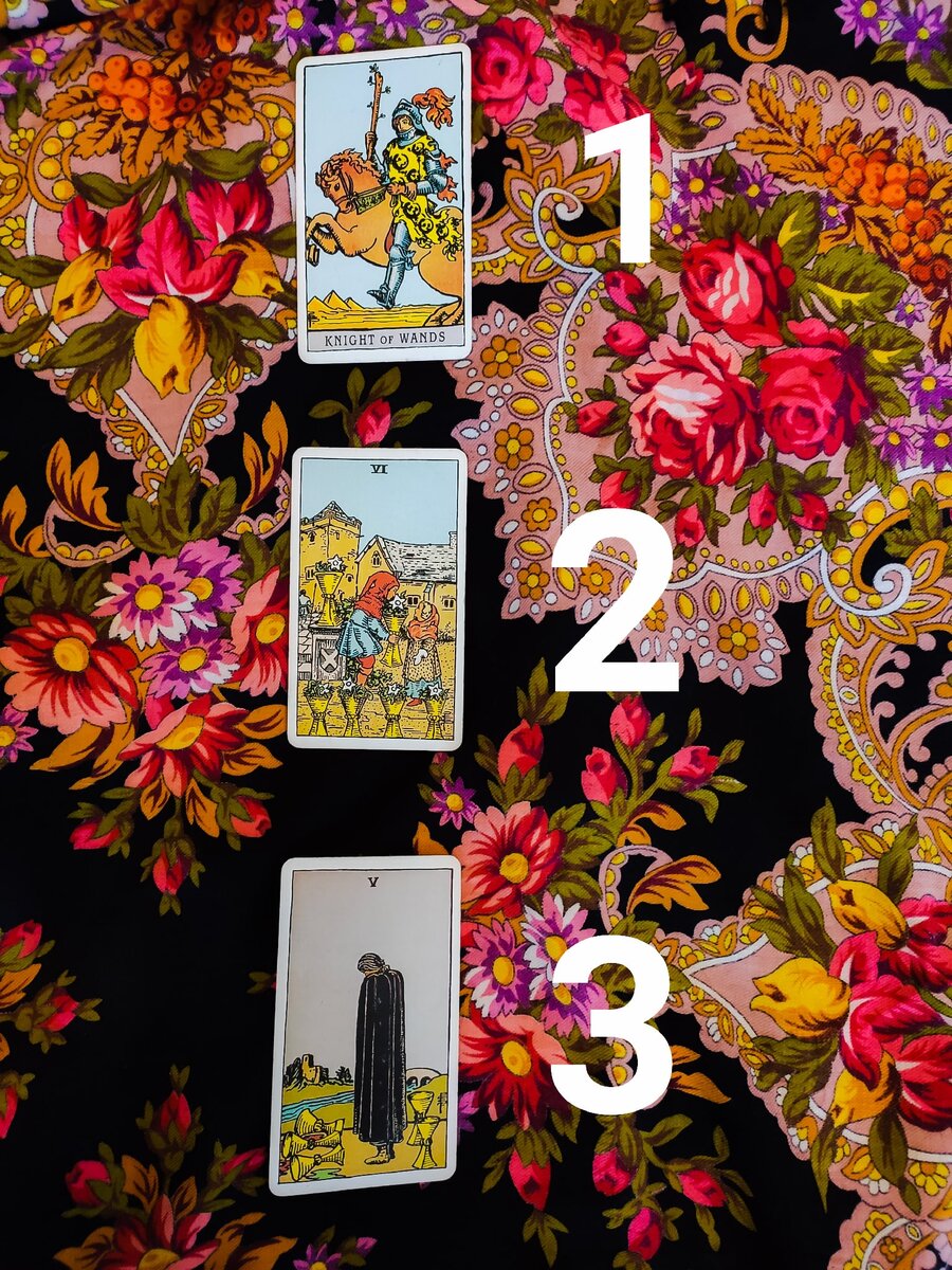 Расклад на картах Таро "Мысли, чувства, поступки" на отношение человека