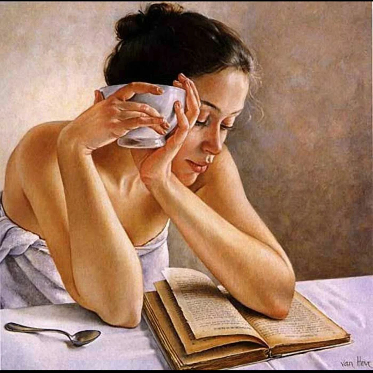 Читаю книги пью кофе. Франсин Ван Хоув. Ван Хоув художник. Франсин Ван Хоув картины. _ Художница Francine van hove.1942.