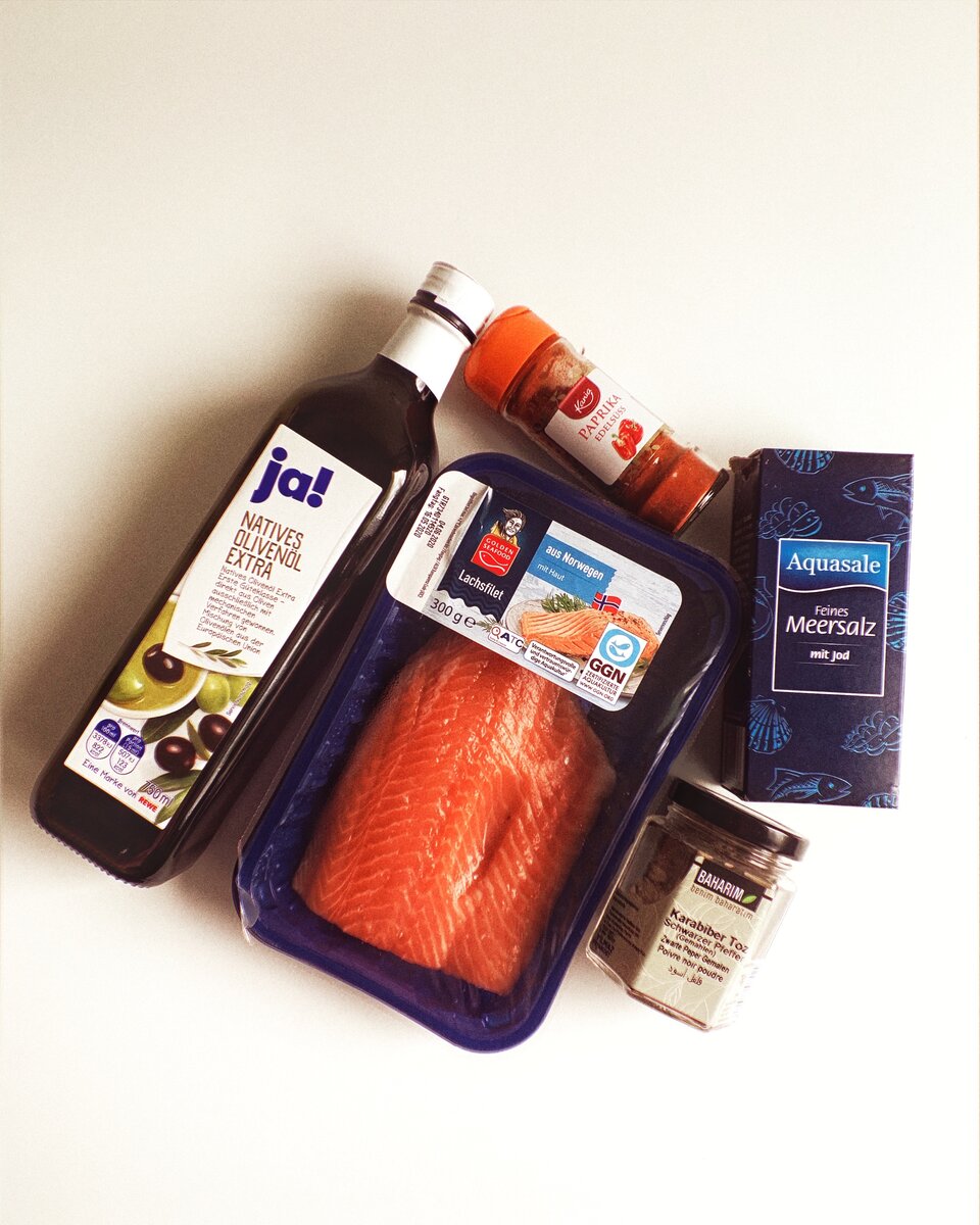 Ингредиенты для запекания лосося.