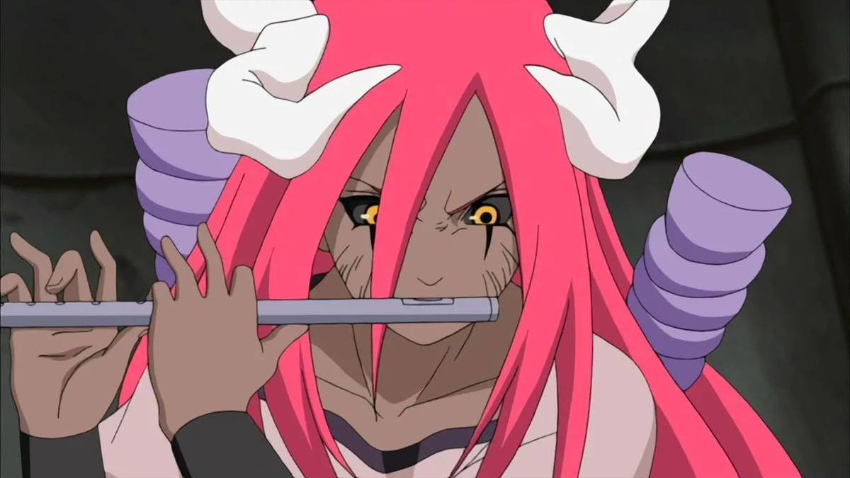 Ружьё наруто шипуден. Таюя четверка четверка звука. Наруто флейта. Таюя наруто. Таюя из наруто призыв.