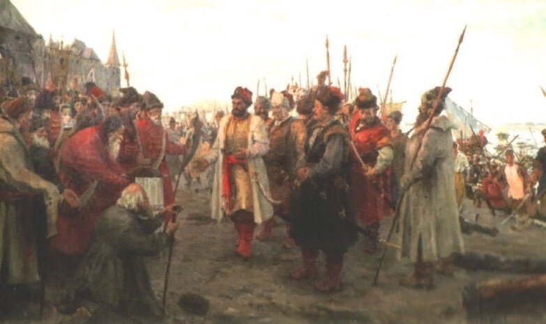 Картина Сергея Безлукова, Степан Разин в Саратове. 1952 год. Фото взято с сайта Русский бунт в 18 картинах https://www.liveinternet.ru/users/7185862/post474615459/