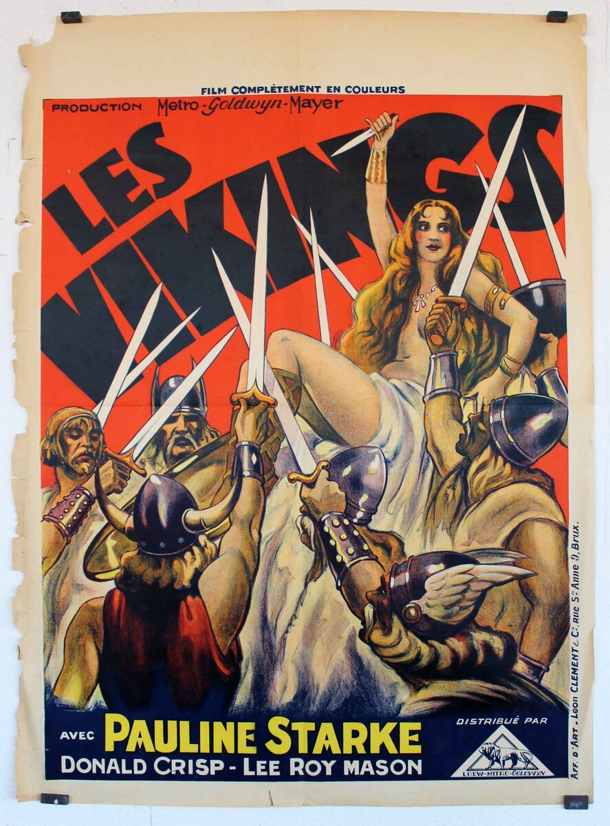 Французский постер к фильму «Викинг» 1928 года. Источник: benitomovieposter.com