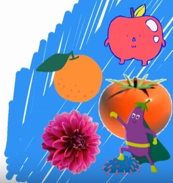 Посмотрите на них, какие все красивые! Здесь и георгин, и баклажан, и помидор, и яблочко, и мандарин...