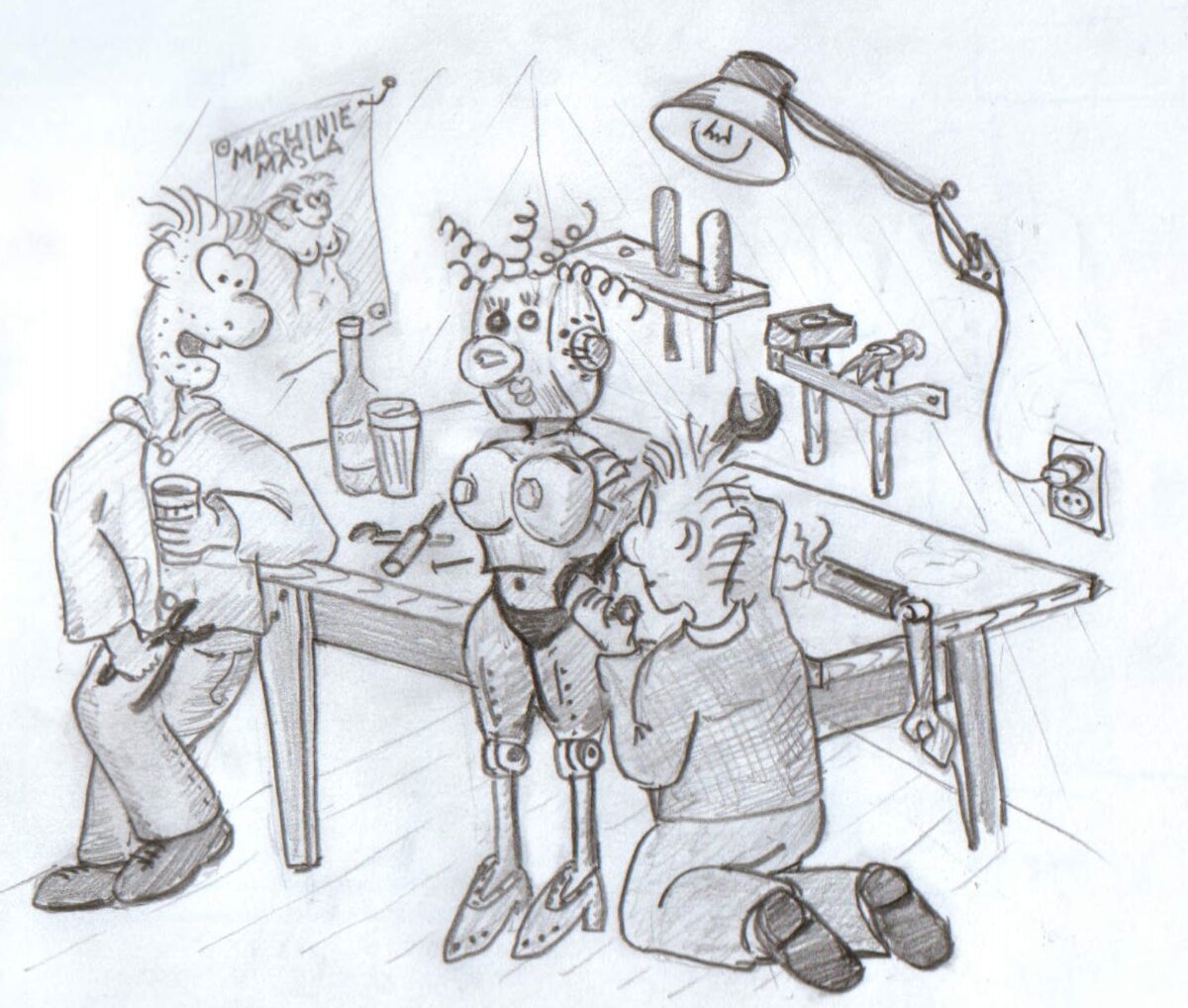 - Вась, а может, все-таки, лучше резиновую?