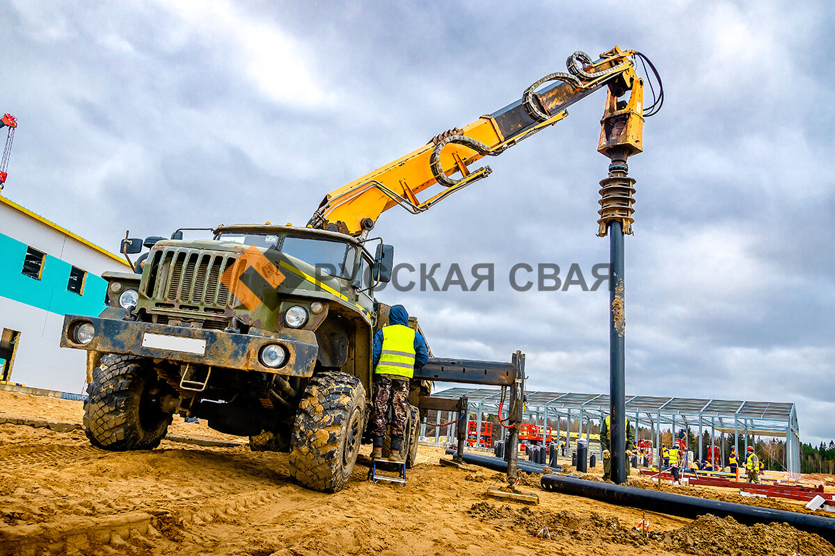 Монтаж промышленных свай от компании Русская Свая