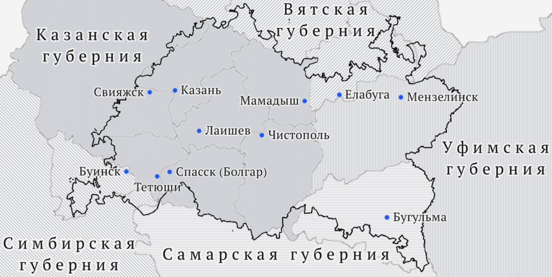 Карта казанской губернии 19 века