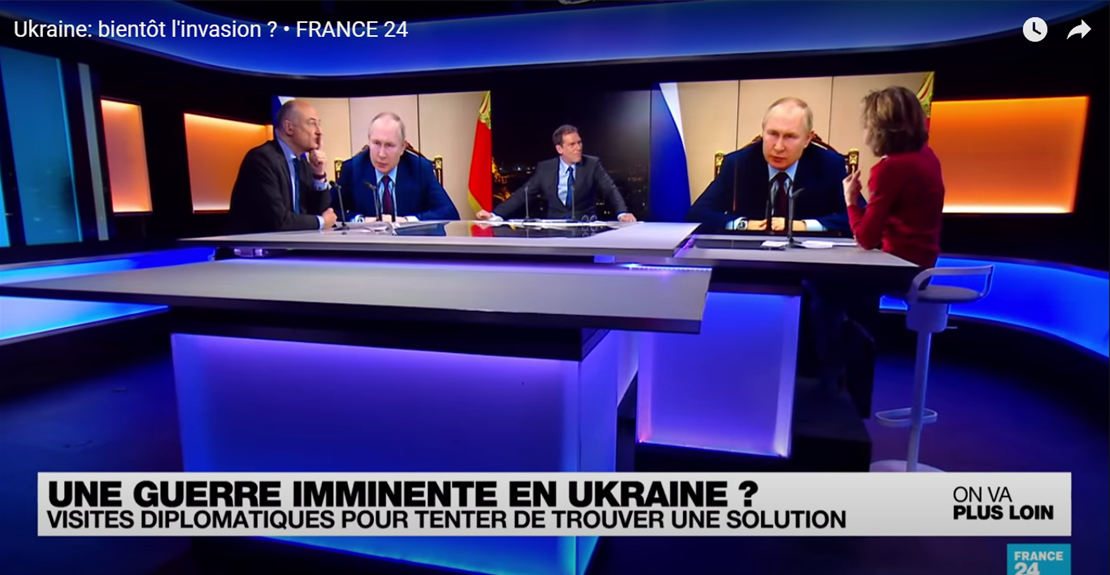 Скриншот передачи "Украина: скоро война?" с сайта France24