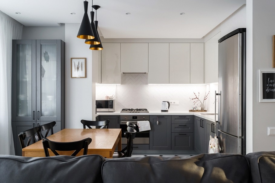 Стильный и уютный вариант, но мужу не понравилось. Сказал, что слишком много темного (не могу же я совсем игнорировать его предпочтения…)