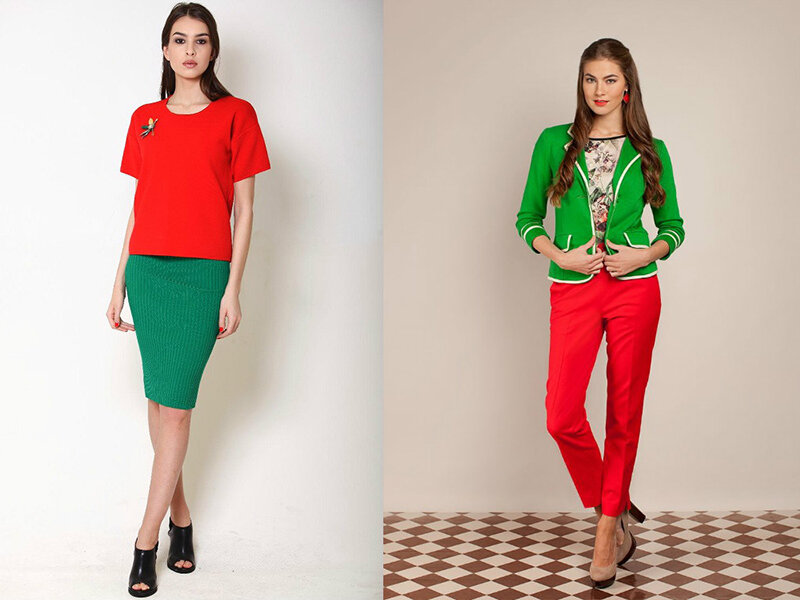 Можно ли сочетать красный и зеленый цвет в одежде