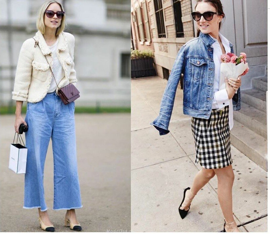 Твидовый жакет и твидовая юбка