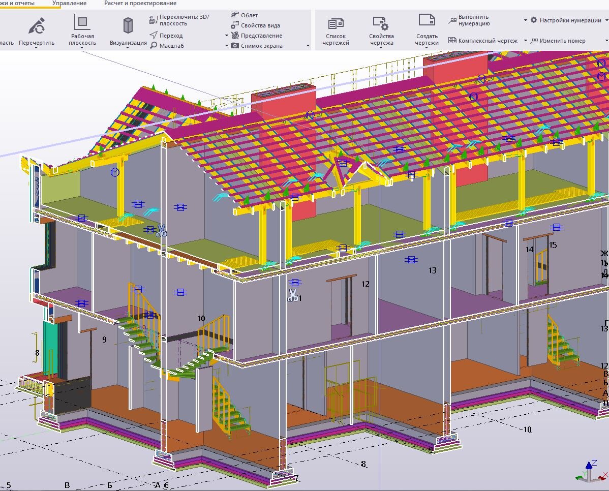 Tekla Structures ориентирована в первую очередь для конструкторов, здесь удобнее всего разрабатывать решения по конструктиву здания
