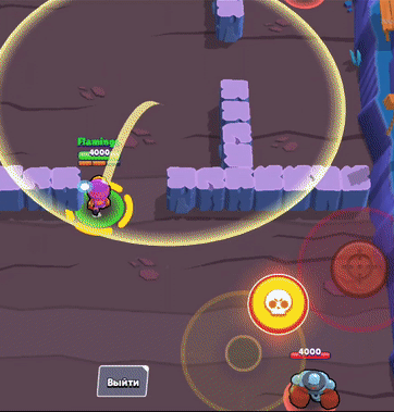 Демонстрация работы супер способности бойца Сэнди из Brawl Stars.